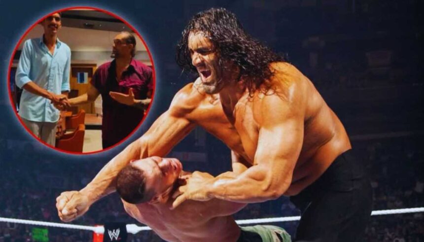 द ग्रेट खली और करण सिंह की मुलाकात।