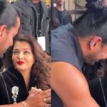 Aishwarya Rai with fan at public event