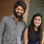 Vijay Deverakonda and Rashmika Mandanna engaged during private ceremony in Hyderabad, smiling together.