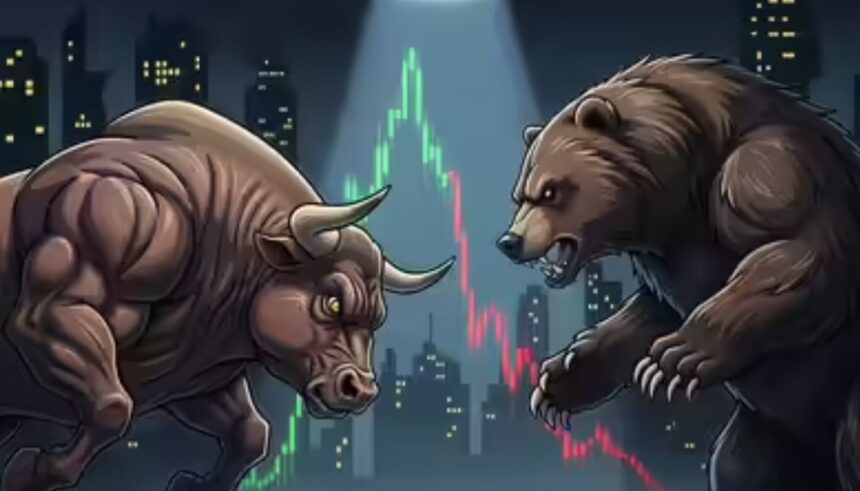 शेयर बाजार चार्ट जिसमें Sensex और Nifty की बढ़त दिखाई दे रही है