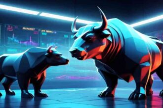 “दालाल स्ट्रीट ट्रेडिंग फ्लोर: आज Sensex & Nifty में हल्की बढ़त के साथ बंद।”