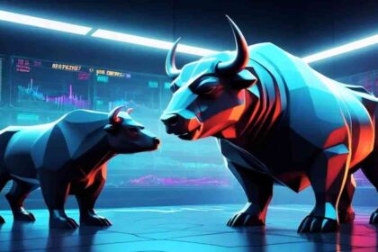 “दालाल स्ट्रीट ट्रेडिंग फ्लोर: आज Sensex & Nifty में हल्की बढ़त के साथ बंद।”