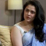 Girija Oak showcasing her 400 saree collection including Banarasi Jamawar, vintage chiffon and Paithani.