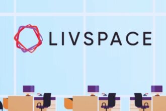 Livspace कंपनी का लोगो, AI ऑटोमेशन और जॉब कट की प्रतीकात्मक तस्वीर