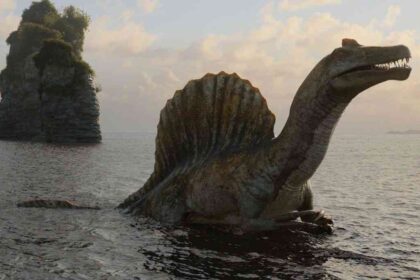 The Dinosaurs डॉक्यूमेंट्री सीरीज़ का दृश्य जिसमें प्राचीन काल के डायनासोर दिखाए गए हैं