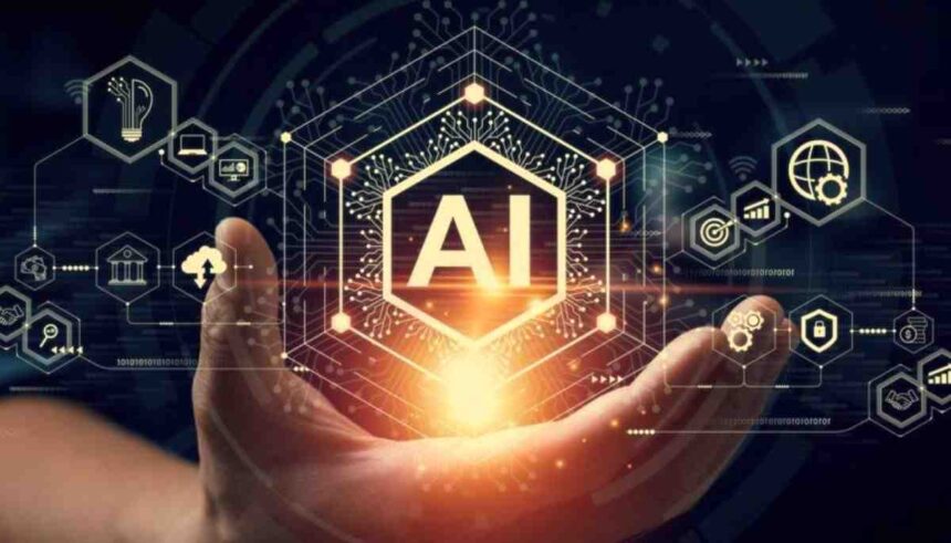 AI टेक्नोलॉजी की पृष्ठभूमि में स्टॉक मार्केट ग्राफ और सेक्टर ETF प्रदर्शन