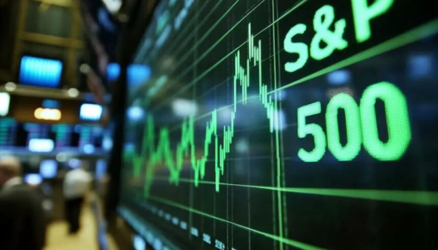 S&P 500 index falling chart showing $1 trillion market cap loss during geopolitical tensions