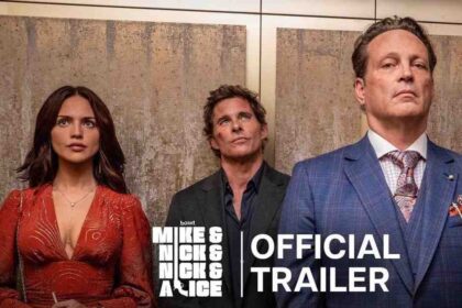 फिल्म ‘Mike & Nick & Nick & Alice’ के ट्रेलर में टाइम मशीन के सामने खड़े विंस वॉन और जेम्स मार्सडेन।