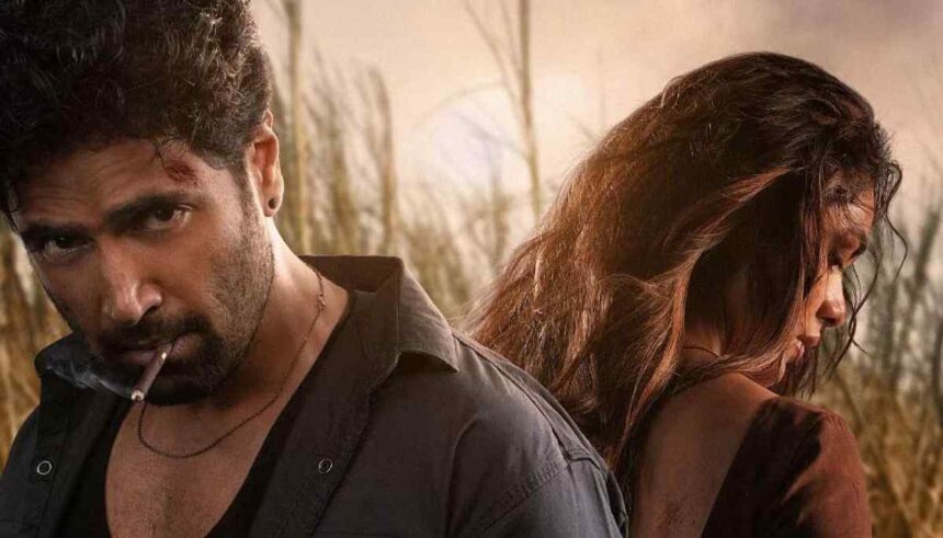 Dacoit movie trailer showing Mrunal Thakur and Adivi Sesh in intense emotional action scene