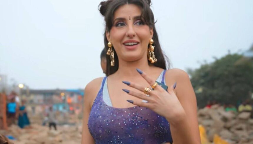 Nora Fatehi dancing in Sajan Re song shot in Mumbai streets