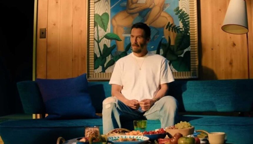 Outcome movie Keanu Reeves celebrity culture satire film review