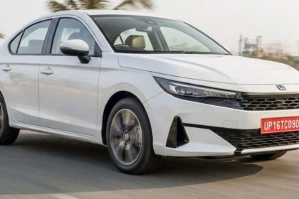 2026 Honda City Facelift के नए डिजाइन और 7 रंगों को दर्शाता ऑटोमोबाइल ग्राफिक