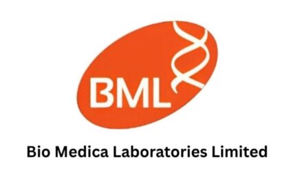 Bio Medica Laboratories IPO details और pharma sector investment को दर्शाता बिजनेस ग्राफिक