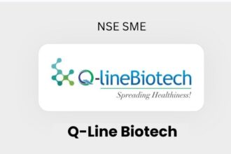 Q-Line Biotech IPO details और healthcare diagnostics business को दर्शाता बिजनेस ग्राफिक