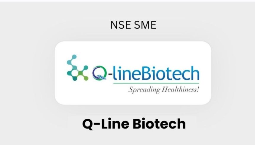 Q-Line Biotech IPO details और healthcare diagnostics business को दर्शाता बिजनेस ग्राफिक