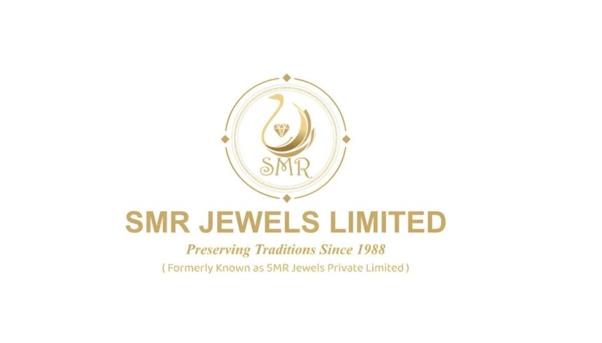 SMR Jewels IPO से जुड़ी जानकारी और ज्वेलरी डिजाइन प्रदर्शित करती तस्वीर