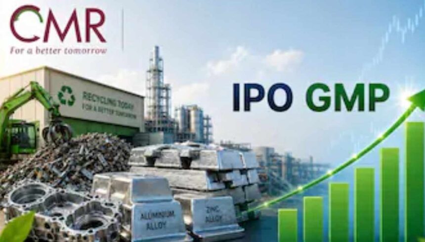 CMR Green Technologies IPO से जुड़ा ग्राफिक जिसमें कंपनी का लोगो, IPO प्राइस और निवेश विवरण दिखाया गया है।