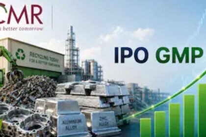 CMR Green Technologies IPO से जुड़ा ग्राफिक जिसमें कंपनी का लोगो, IPO प्राइस और निवेश विवरण दिखाया गया है।