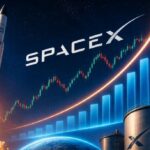 Elon Musk और SpaceX रॉकेट की प्रतीकात्मक तस्वीर, जिसमें IPO के जरिए कर्मचारियों के करोड़पति बनने की संभावना दिखाई गई है।