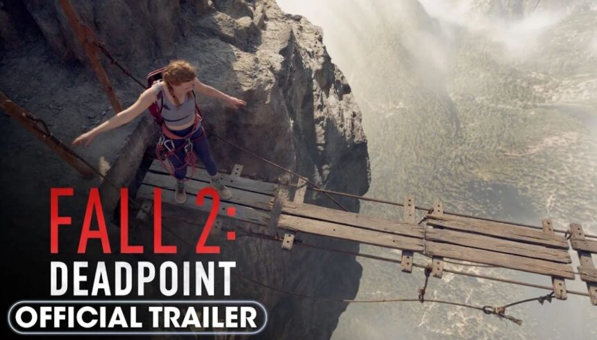 Fall 2 Trailer Poster showing women trapped at 5000 feet in a survival thriller.