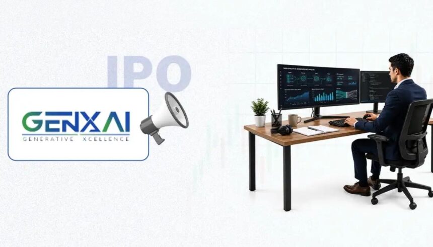 Genxai Analytics IPO की जानकारी दिखाता ग्राफिक, जिसमें प्राइस बैंड, लॉट साइज और निवेश विवरण शामिल हैं।