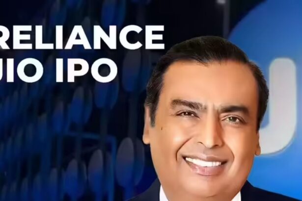 Jio IPO 2026 से जुड़ी जानकारी देते मुकेश अंबानी और Jio Platforms का लोगो