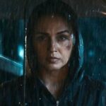 Huma Qureshi की फिल्म Baby Do Die Do का टीज़र पोस्टर, जिसमें अभिनेत्री सस्पेंस से भरे अंदाज में नजर आ रही हैं।