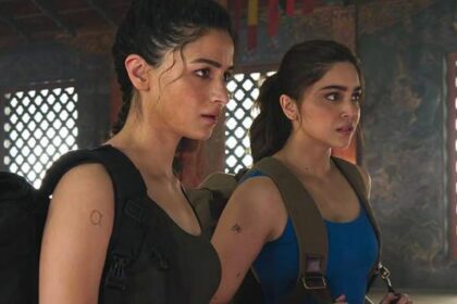 Alpha फिल्म के पोस्टर में आलिया भट्ट और शरवरी, पहले दिन बॉक्स ऑफिस पर लगभग 9 करोड़ रुपये की कमाई।