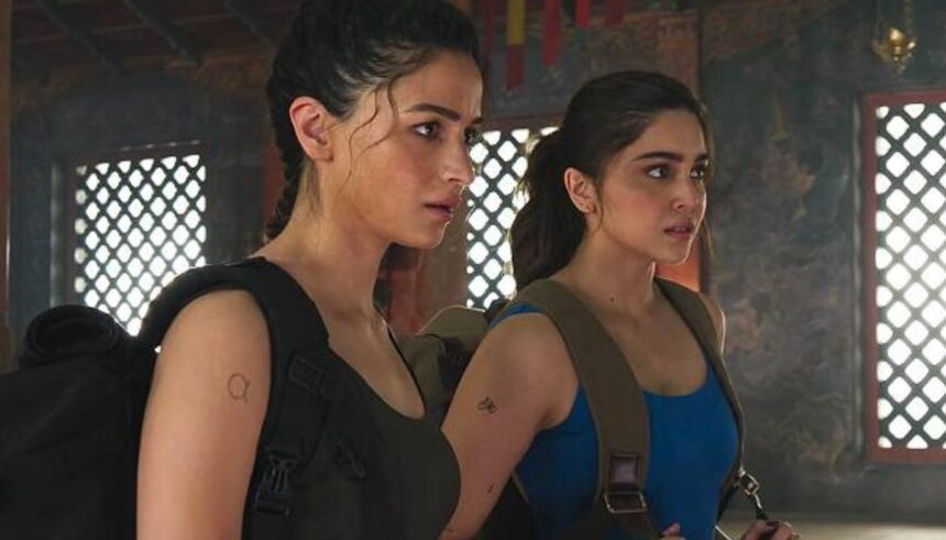 Alpha फिल्म के पोस्टर में आलिया भट्ट और शरवरी, पहले दिन बॉक्स ऑफिस पर लगभग 9 करोड़ रुपये की कमाई।